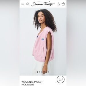 New American Vintage Women’s Fleece Cropped Jacket Vest Hoktown Size M/L